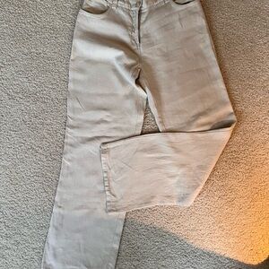 MaxMara Beige Straight Leg Linen Pans Size: 10